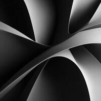 Black and white abstract background with curved lines photo