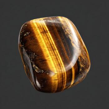 A tiger eye stone is shown in a 3d rendering photo