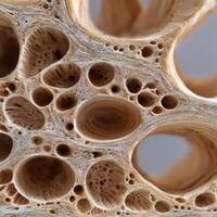 A close up of a bone structure photo