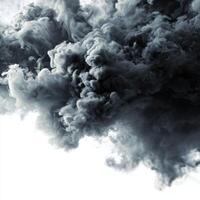 A black smoke cloud is shown in the air photo