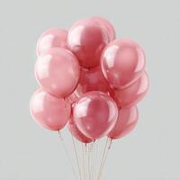 A bunch of pink balloons on a white background photo