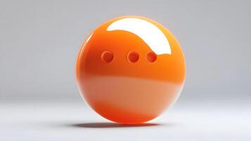 An orange ball with three holes on it photo