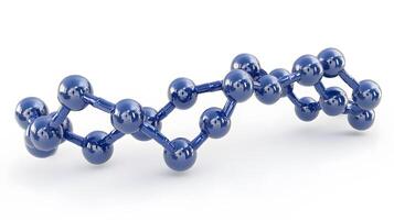 Blue molecule structure on white background photo