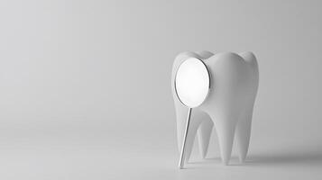 A tooth shaped lamp with a mirror on top photo