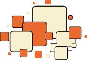 Abstract geometric shapes with orange and beige squares in modern design for creative projects and digital art vector