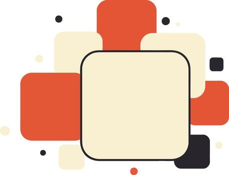 Abstract geometric illustration with red, cream, and black overlapping squares and rectangles design elements vector