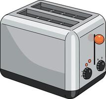 Modern two-slice toaster with adjustable settings and orange lever for kitchen use vector