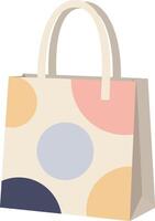 Colorful Polka Dot Shopping Bag with Handle Design for Retail and Fashion Use vector