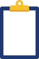 Clipboard with blank white paper and blue frame isolated on white background for office and school supplies use vector