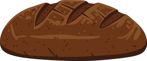 Freshly baked artisan brown bread loaf with crusty texture and rustic appearance perfect for breakfast or snack vector