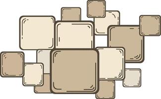 Abstract geometric pattern with overlapping beige and brown squares in design for creative backgrounds and artistic projects vector