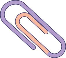 Purple and Peach Paperclip Icon on White Background Illustration for Office and Stationery Use vector