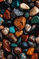 Colorful natural stones and crystals photo