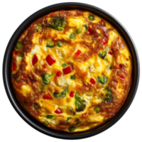 Delicious quiche with vegetables recipe food dish for breakfast lunch isolated on transprint background png