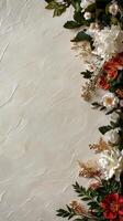 Decorative Floral Arrangement in Soft Tones With Green Leaves and White Flowers. photo