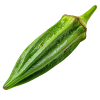 Fresh okra vegetable close up food ingredient healthy eating nutrition isolated on transprint background png