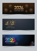 New Year 2026 fireworks illustration vector