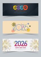 New Year 2026 festive banners vector