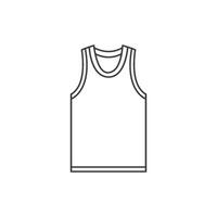 An outline icon of a basketball jersey tank top style symbolizing a player's uniform. vector
