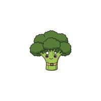 An icon of a cute cartoon broccoli floret wearing a small green bow tie, suggesting a polite or dapper look. vector