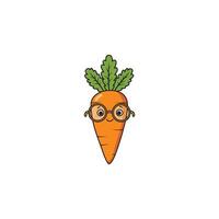 An icon of a cute cartoon carrot wearing round glasses, giving it a scholarly or quirky appearance. vector