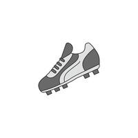 An icon of a soccer cleat with spikes, in a flat design, representing specialized footwear for players. vector