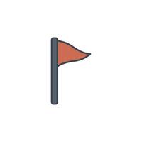 An icon of a corner flag, marking the corners of the soccer field. vector