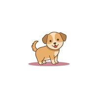 An icon of a cute cartoon puppy standing with a happy and curious expression, symbolizing innocence, playfulness, and a friendly demeanor. vector
