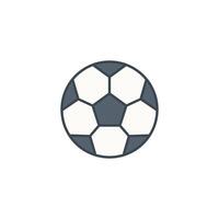 An icon of a classic black and white soccer ball, representing the core object of the sport. vector