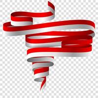 Indonesia independence day. Indonesian flag ribbon with a top-down scroll style with many curves. Indonesia national day campaign. vector