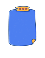 Cartoon Memo Note with Heart Stickers png
