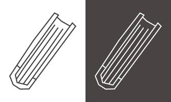 Stack of Books Icon in Black Line Art and White Line Art Cutout Style vector
