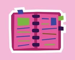 Minimal Notebook Sticker with Flat Soft Color Palette in Cutout Style vector