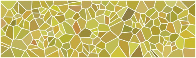 An abstract mosaic pattern with irregular yellow and brown polygonal shapes outlined in white, resembling stained glass. vector