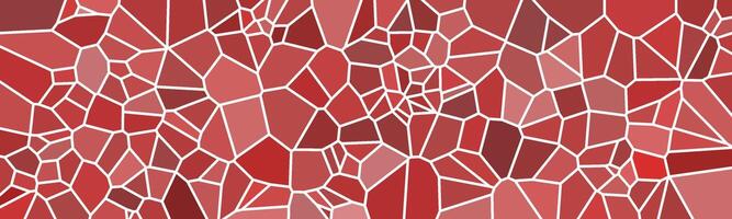 Abstract red mosaic pattern with irregular geometric shapes and white outlines, creating a dynamic and artistic stained-glass effect. vector