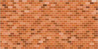 A red brick wall pattern with varying shades of orange and brown bricks, arranged in a horizontal, repetitive layout for a classic and sturdy look. vector