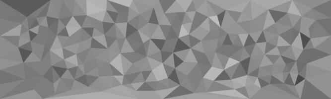Abstract grayscale polygon background with a low poly design, featuring sharp triangular shapes in various shades of gray. vector