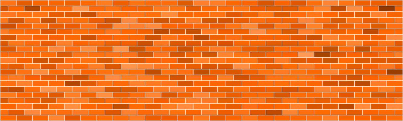 A pattern of orange brick wall with slight color variations, arranged in a uniform horizontal layout, creating a classic and structured architectural texture.