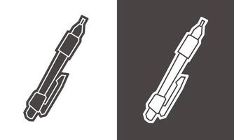 Marker Icon in Black Filled and White Filled Cutout Style vector