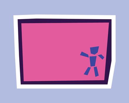 Writing Board Sticker with Flat Soft Color Palette in Cutout Style vector