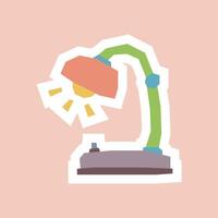 Desk Lamp Sticker with Flat Soft Color Palette in Cutout Style vector