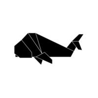 Whale Shape Inspired by Origami Form, can use for Logo, Pictogram, Aquatic Animal Figure, Website, Apps, or Graphic Design Element. vector