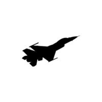 Jet Fighter Silhouette, Fighter aircraft are military aircraft designed primarily for air-to-air combat. Flat Editable vector