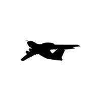 Silhouette of the Airborne Early Warning and Control system Plane. Size and Color Editable vector