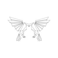 Pair Eagle Polygonal Lines, can use for Logo Gram, Pictogram, Bird Figure, Website, Apps, or Graphic Design Element. Size and Color Editable vector
