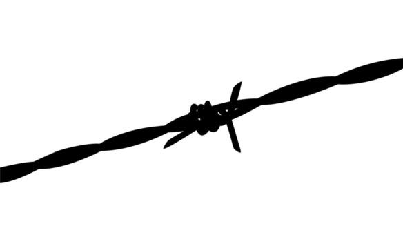 Barbed Wire Silhouette, can use for decoration, pattern, ornate, art illustration, or graphic design element. Flat Style and Size Editable vector