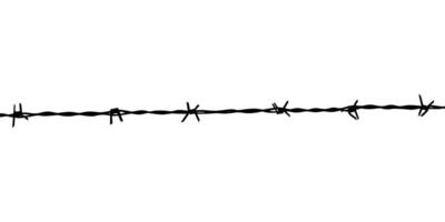 Barbed Wire Silhouette, can use for art illustration, pattern, ornate, decoration, or graphic design element. Flat Editable vector