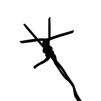 Barbed Wire Silhouette, can use for art illustration, pattern, decoration, ornate or graphic design element. Flat Editable