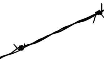 Barbed Wire Silhouette, can use for art illustration, decoration, pattern, ornate or graphic design element. Editable vector