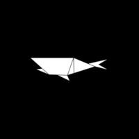 Shark Shape Inspired by Origami Form, can use for Logo, Pictogram, Aquatic Animal Figure, Website, Apps, or Graphic Design Element. Color Editable vector